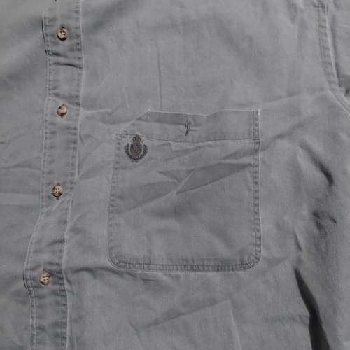 CAMISA CON BOTONES Salty Dog Gant Para Hombre Grande Gris Sólido Bolsillo Manga Larga - Imagen 2 de 8