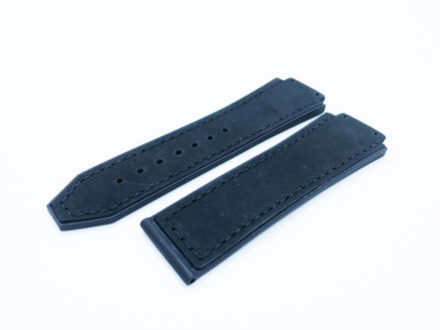 Marineblau 26/22 mm Top Wildleder Lederband/Band passt HUBLOT Uhr Big Bang