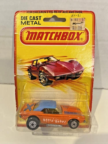 Vintage 1982 Matchbox #1 Dodge Challenger 'REVIN REBEL' On Blister Card Sealed