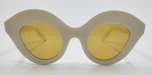Lapima Nina Natural White Vintage with Brown/Amber Solid Lenses Sunglasses NIB - Foto 4 di 5