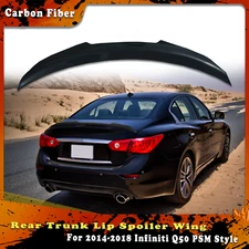 For 2014-2018 Infiniti Q50 PSM-STYLE Rear Trunk Spoiler Wing Carbon Fiber Look