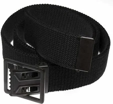U.S MILITARY ISSUE BLACK WEB  BELT WITH BLACK OPEN FACE BUCKLE ARMY 60" INCHES