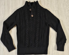 Gap Kids Cable Knit Pullover Cotton Sweater Sz 8 Medium Black