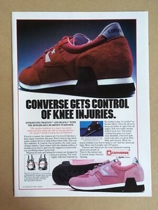 1981 "CONVERSE GETS CONTROL OF KNEE INJURIES" Original Print Ad, 8"x10 7/8"