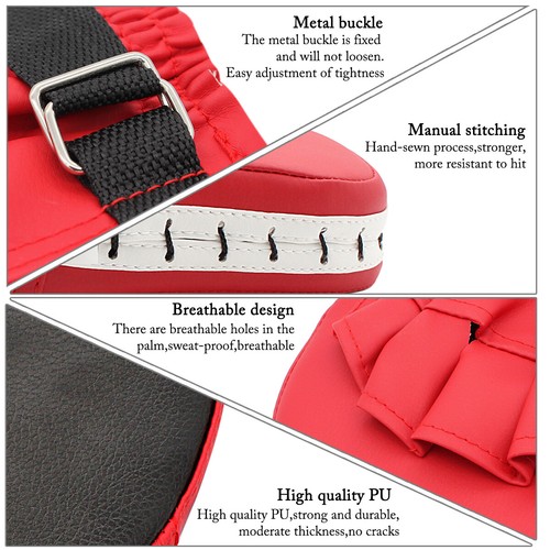 Boxing Focus Pads Hook Jab Mitts target Kick Curved MMA Martial Arts Training - Picture 4 of 6