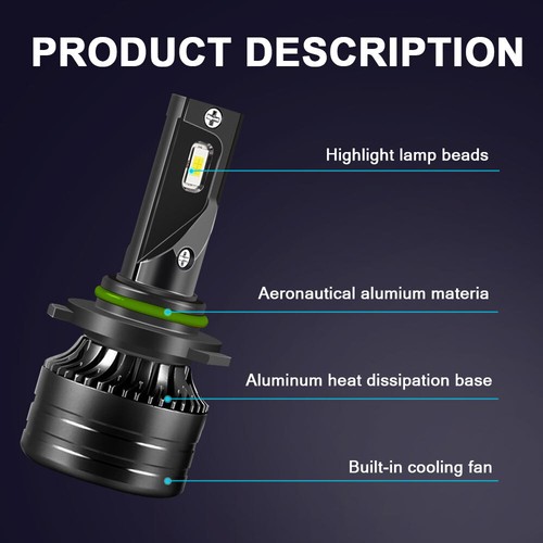 9006 LED Headlight Bulb Low Beam 6000K For Chevy Silverado 1500 2500 04-2006 F5 - Picture 9 of 13
