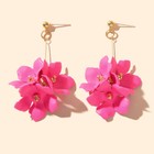 Sweet Y2k Style Hot Pink Flower Dangle Earrings for Women Party Dating Jewellery