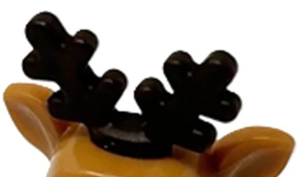 LEGO New Reindeer Mask Minifigure Headgear Medium Nougat Dark Brown Antlers D103 - Image 2 of 4