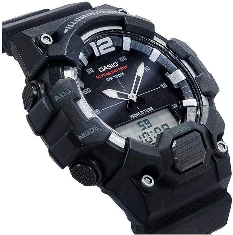 Orologio CASIO ILLUMINATOR HDC-700-1AVCF Silicone Nero Chrono Timer - Immagine 2 di 2