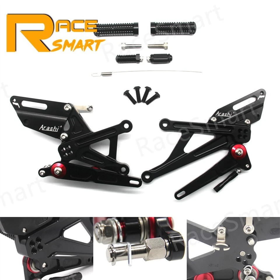 Apoio para os pés traseiros ajustáveis para Kawasaki Ninja H2R ZX1000 2015 - 2021 - Imagem 2 de 4