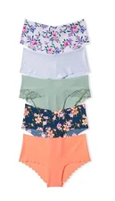 Victoria's VICTORIA SECRET Floral No Show CHEEKY Panty 5 Panties PACK Set LARGE