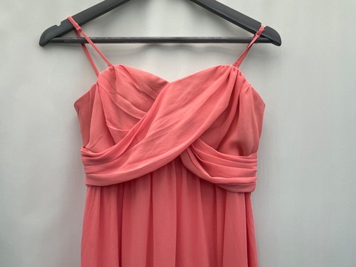 H&M Women's Peach Chiffon Long Dress Size S - Picture 2 of 6