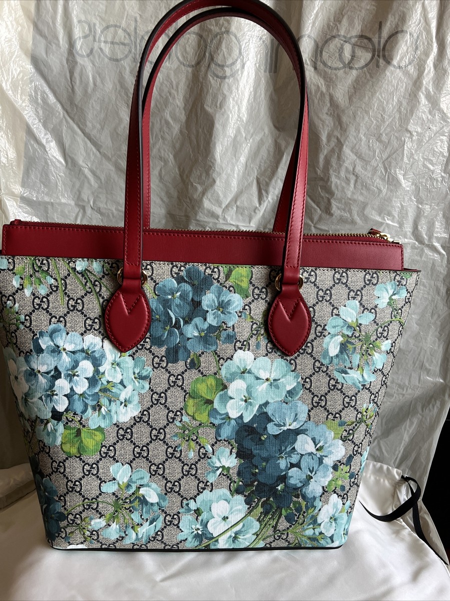 Authentic Gucci GG Supreme Monogram Blooms Zippered Tote | eBay