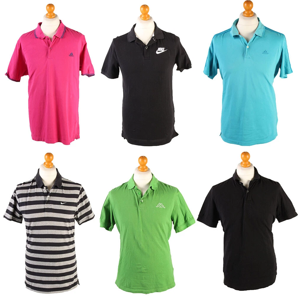 Vintage Branded Polo Shirts Adidas Puma Nike Kappa Job Lot Wholesale x20 Lot454