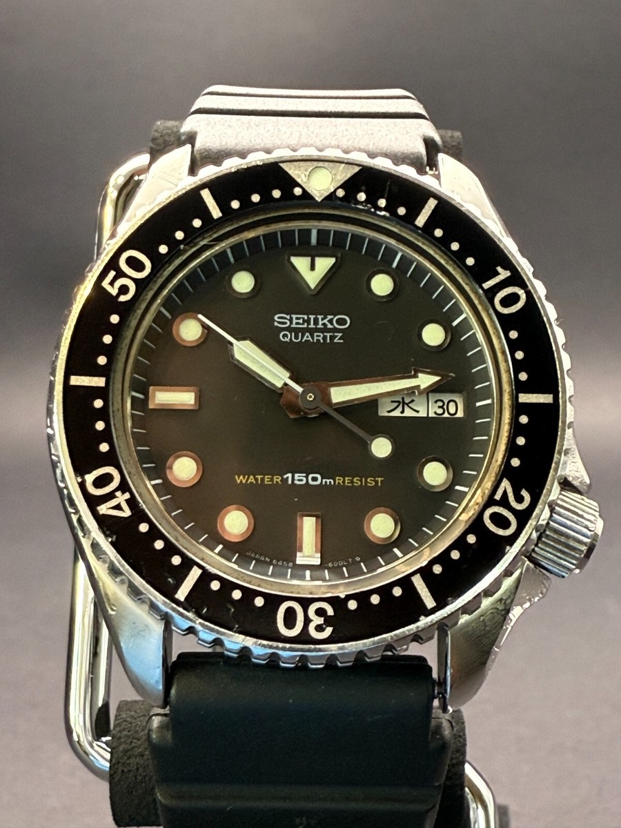 購入者決定Seiko セイコー 6458-6000 ダイバーズウォッチ ブラック セイコー 150mダイバーズ 黒文字盤 6458-6000 ボーイズ クオーツ