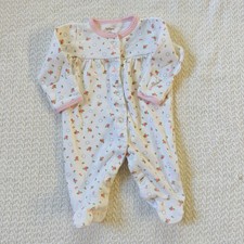 Vintage Carters Baby Girl Footed Pajamas NB Sleep N Play Cute Pjs