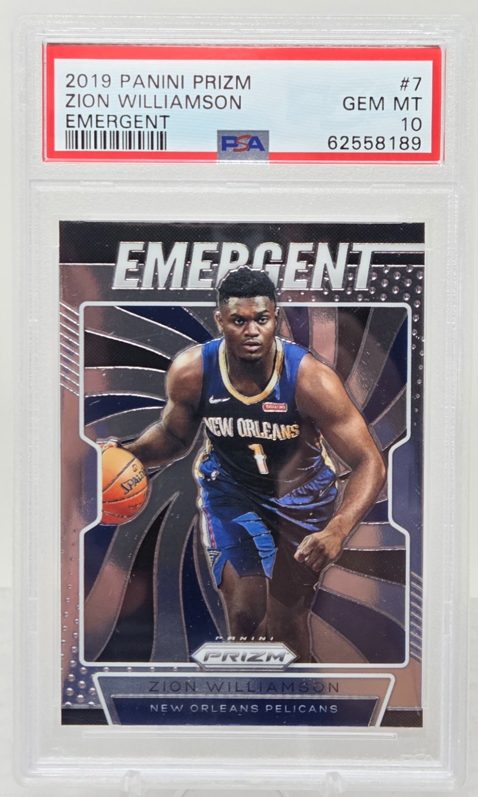 2019 Prizm ZION WILLIAMSON Emergent Rookie Card PSA 10 Gem Mint