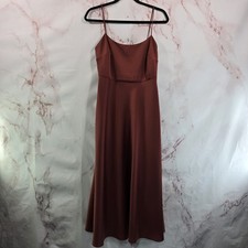 Anthropologie Dress Womens 4 Satin Terracotta Clay Pink Greek Charmeuse BHLDN