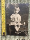Antique 1920s Child Portrait Ornate Bench Studio Photo
