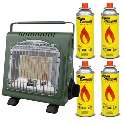 Tragbarer Gasheizer Camping Heizung, Gasverbrauch 124g/h,  Piezozündung