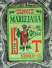 5 × MARIJUANA CANNABIS SATIVA PRINT SIGN METAL WALL ART