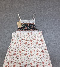 Unbranded Tank Top Womens Large White Red Floral Boho Adjustable Strap Summer