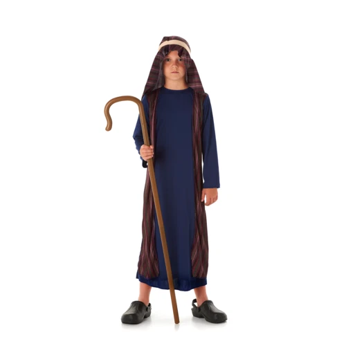 Boy Blue Shepherd Costume Nativity Christmas Kids Fancy Dress Child Xmas Outfit - Image 2 of 4