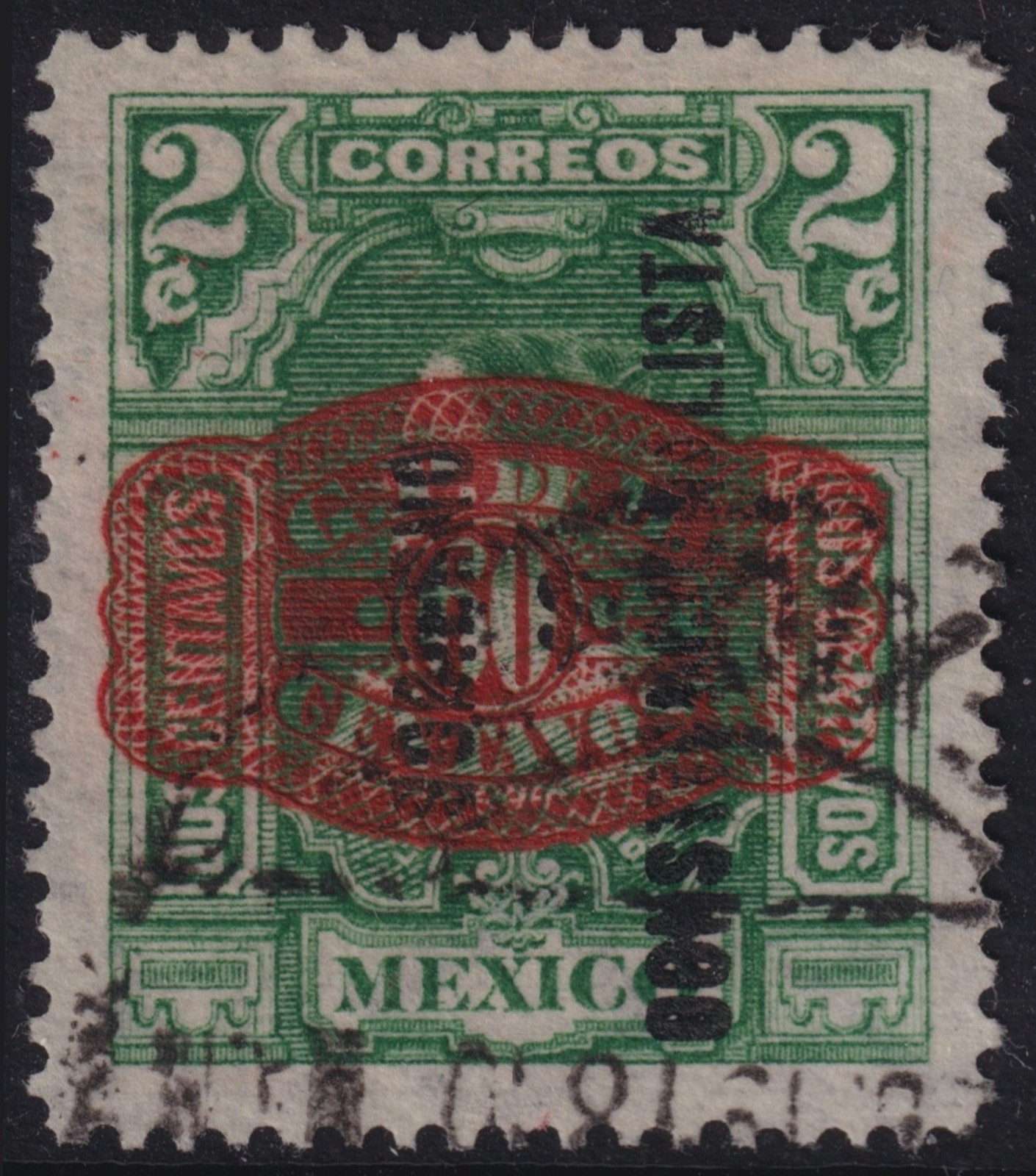 MEXICO ~1916, Sc #585 - 60c/2c - USED - SCARCE STAMP