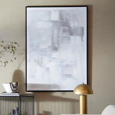 1- Panel Abstract Framed Wall Art with Black Frame 65 In. X 47 In.