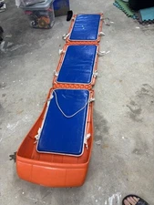 Vintage TOBOGGAN 8’ Folding Rescue Orange Snow Sled Meadowbrook Rare!!￼