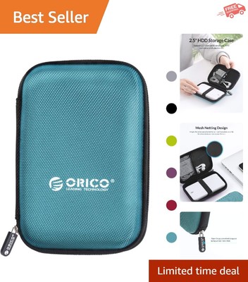 Blue Waterproof Hard Drive Case for 2.5 Inch HDD   Shockproof Storage Solution