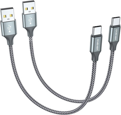 2-Pack 1ft USB-C Fast Charging Cables   Short Nylon Braided for iPhone 17/16, Sa