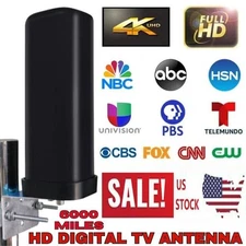 6000 Mile Outdoor TV Antenna Digital HDTV 4K Amplified 360° UHF VHF Long Range