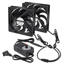 2PCS 120mm Case Fan PWM PC 12V 4Pin PWM with DC 3-12V Speed Controller 2A 24W