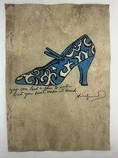 Andy Warhol COA Art Painting Original Drawing Vintage Paper Signed