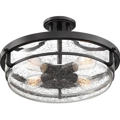 Quoizel QF3419 Bronze Outpost 4-Light 19"W Semi-Flush Ceiling Fixture - Picture 3 of 4