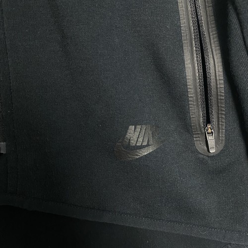 Nike Women's Tech Fleece Black Asymmetric Cape Hoodie Sweatshirt Full Zip Size M - Picture 9 of 17