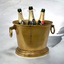 Antique Brass Finish Champagne Bucket Elegant Wine Chiller 32cm