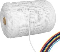 Makramee Garn, 3Mm X 300M Premium Baumwollgarn, DIY Handwerk (Weiß, 3 Mm X 300