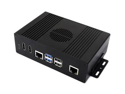 Waveshare Pi5 Module BOX-A, PCIe zu Gigabit Ethernet, Dual HDMI,