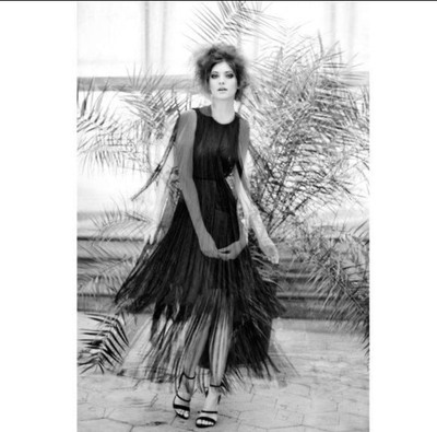 H&M Conscious Collection Exclusive black fringed dress size M (6-8)