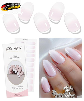 Selbstklebende Gel Nagelfolie für Nageldesigns, langlebig, 20 Stück, UV/LED geei