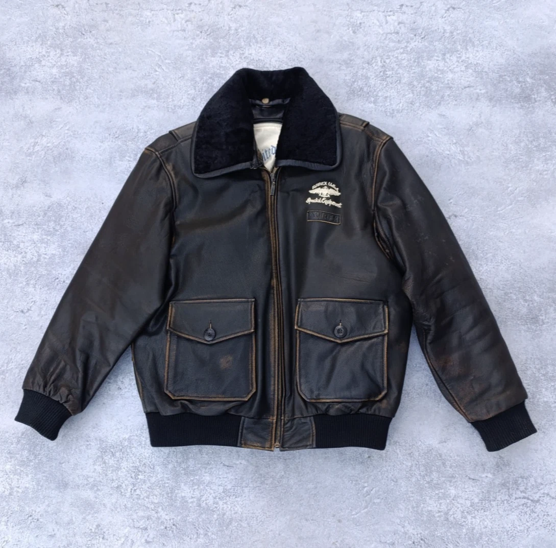 Black Leather Outer Shell Avirex Coats, Jackets & Vests for Men