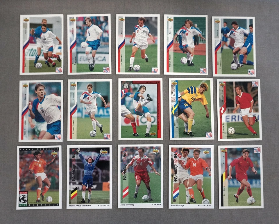 57 tarjetas de fútbol de Estados Unidos de la Copa Mundial de Upper Deck 1994 equipos mixtos Cafu Bebeto Hagi Foto 3 de 4