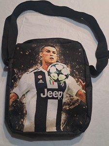Cristiano Ronaldo Backpack Soccer School Bag Juventus Jeep Logo Zipper Pockets