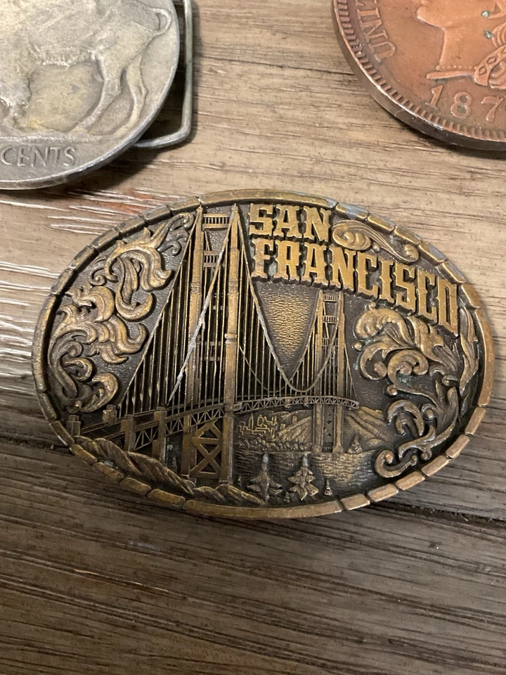 Hebillas de cinturón de Indiana metal artesanía lote de 3, 2 monedas centavos, níquel San Francisco Foto 4 de 4