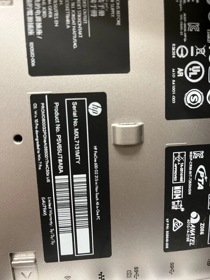 HP ProOne 600 G2 21.5" AIO Desktop | Intel i3-6100 | 8GB | 512GB SSD |Win 11 pr - Image 2 of 4