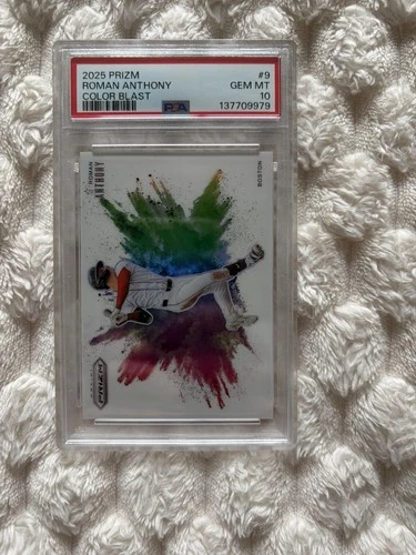 2025 Panini Prizm Color Blast Roman Anthony #9 Boston Red Sox Baseball PSA 10