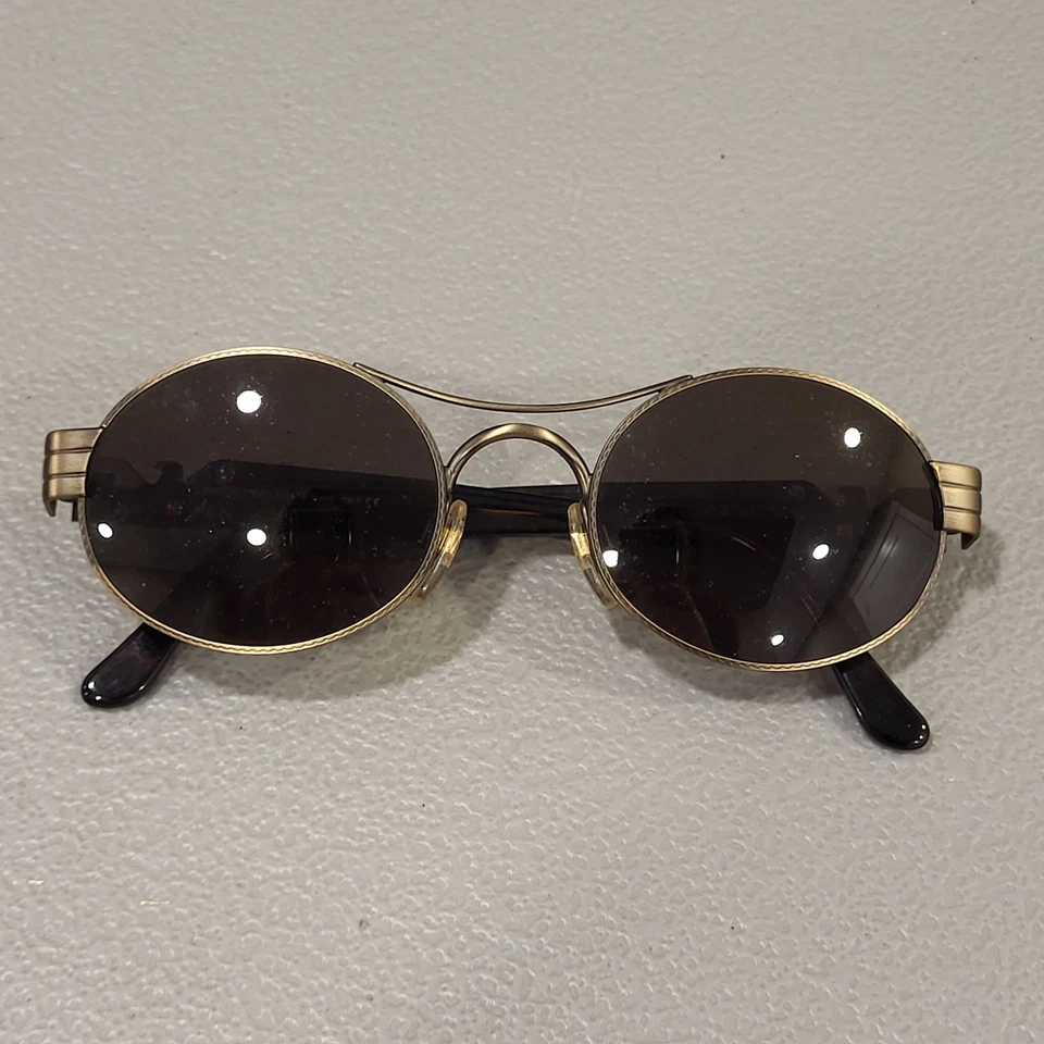 Vintage Emporio Armani Sunglasses EA 047S Gunmetal Eagle Made Italy with Case - Image 2 of 4