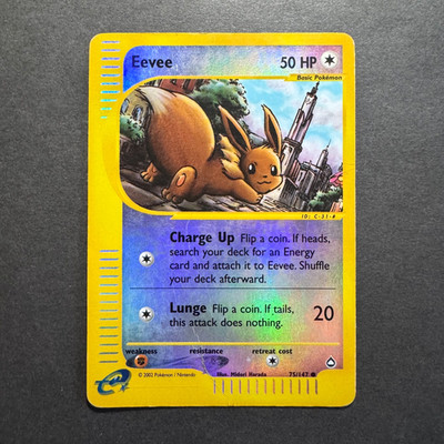 EEVEE #75/147 Holo Reverse Eng Aquapolis E-Series 2002 - Pokemon